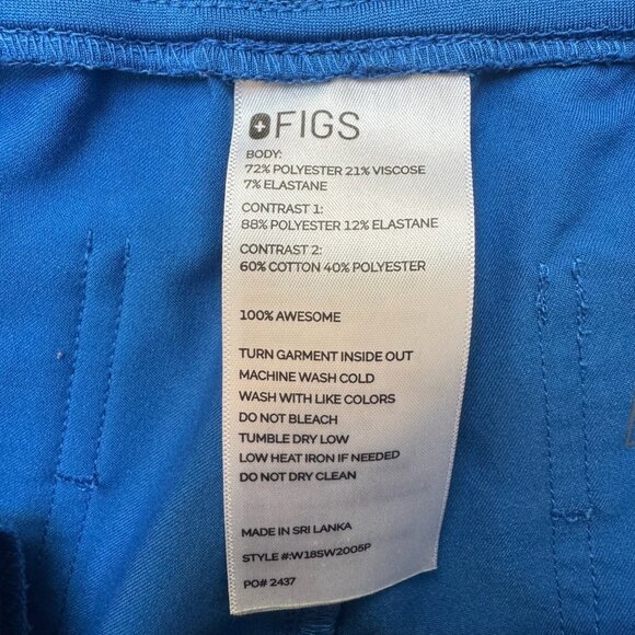 Figs‎ Scrub Set Jogger Pants & V-Neck Top PO 2437 Blue Medical Nurse XS & SM - Picture 10 of 10